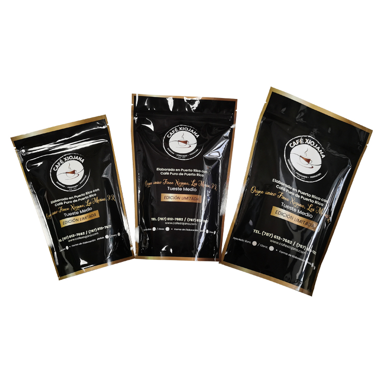 Three black pouch fronts laid at different angles