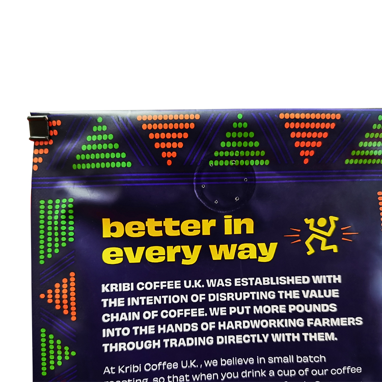 Close view of colorful shapes and yellow text on a dark panel