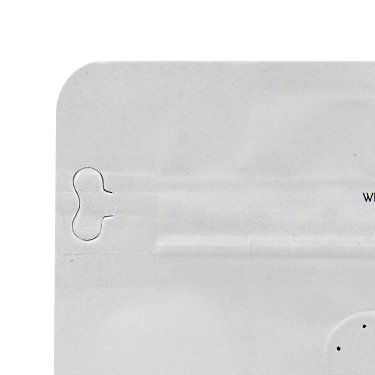 Close view of the side opening tab and white upper panel